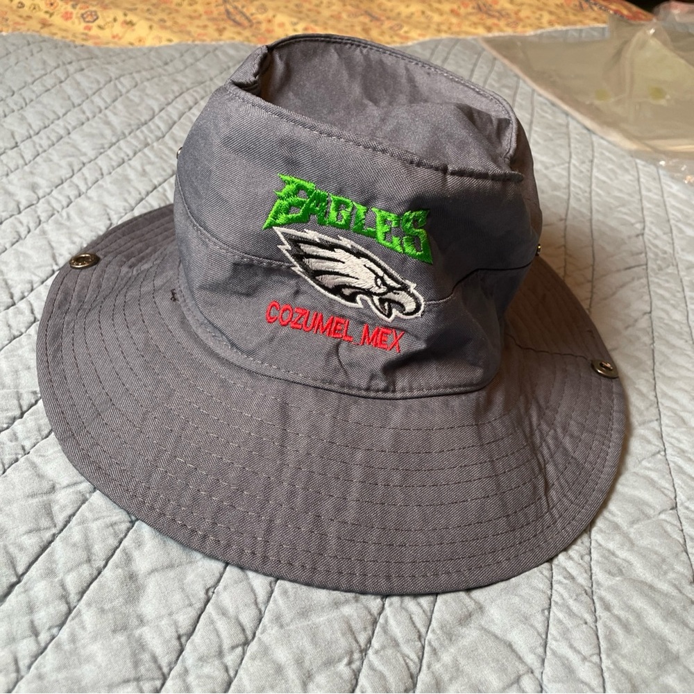 Philadelphia Eagles football Bucket Safari Hat Cozumel Mexico 1 size lightweight